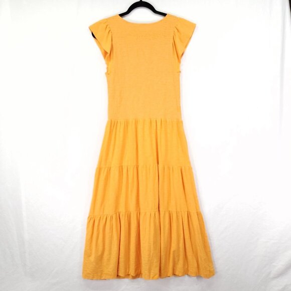 Revolve Nation LTD Josie Midi Dress Size Medium Shirred Square Neck Tiered - Picture 3 of 12